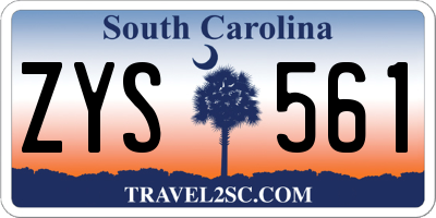 SC license plate ZYS561