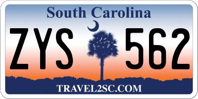 SC license plate ZYS562