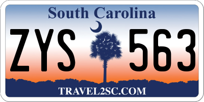 SC license plate ZYS563