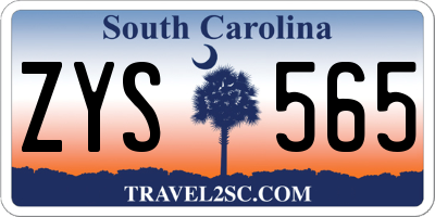 SC license plate ZYS565