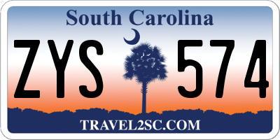 SC license plate ZYS574