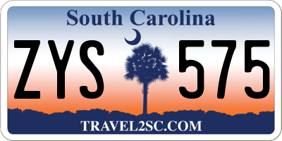 SC license plate ZYS575