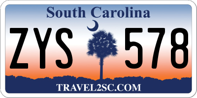 SC license plate ZYS578