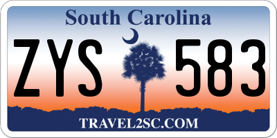 SC license plate ZYS583