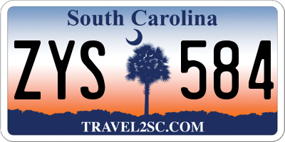 SC license plate ZYS584