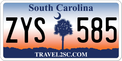 SC license plate ZYS585