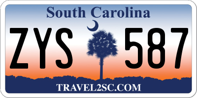 SC license plate ZYS587