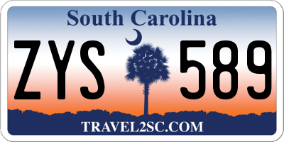 SC license plate ZYS589