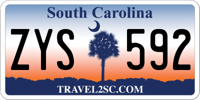 SC license plate ZYS592