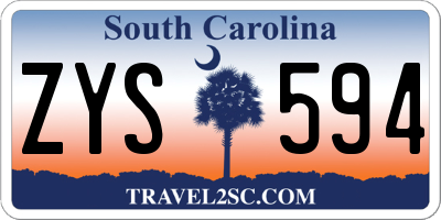 SC license plate ZYS594