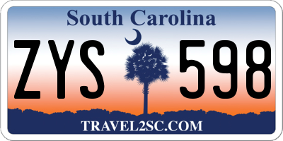 SC license plate ZYS598