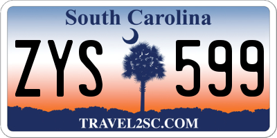 SC license plate ZYS599