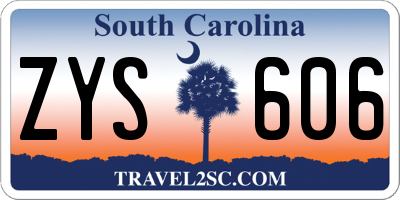 SC license plate ZYS606