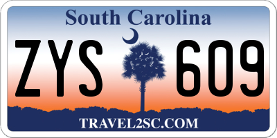 SC license plate ZYS609