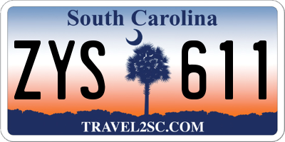 SC license plate ZYS611