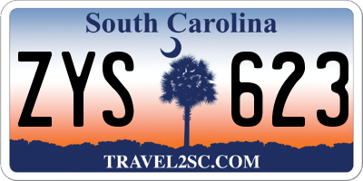 SC license plate ZYS623