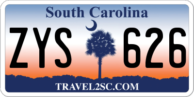 SC license plate ZYS626