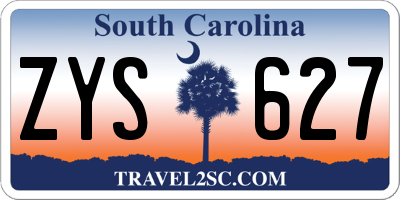 SC license plate ZYS627