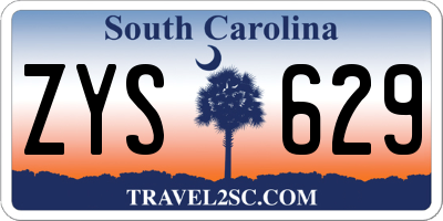 SC license plate ZYS629