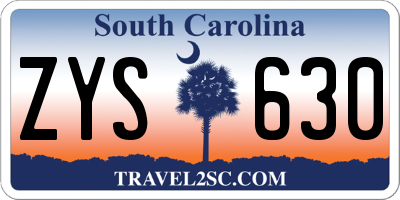 SC license plate ZYS630