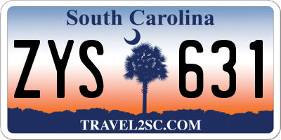 SC license plate ZYS631