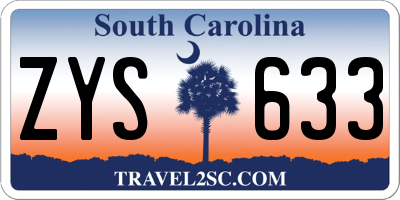 SC license plate ZYS633