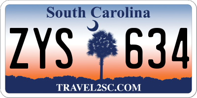 SC license plate ZYS634