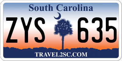 SC license plate ZYS635