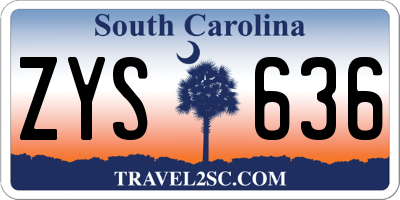 SC license plate ZYS636