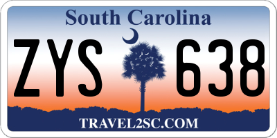 SC license plate ZYS638