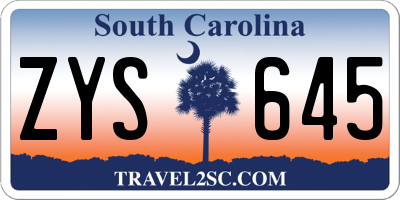 SC license plate ZYS645
