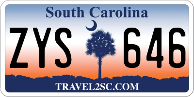SC license plate ZYS646
