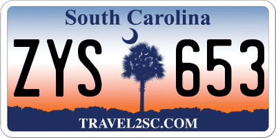 SC license plate ZYS653