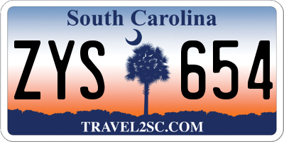 SC license plate ZYS654