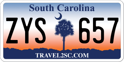 SC license plate ZYS657