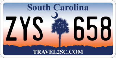 SC license plate ZYS658