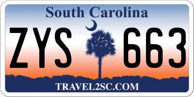 SC license plate ZYS663