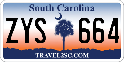 SC license plate ZYS664