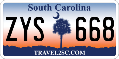 SC license plate ZYS668