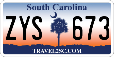 SC license plate ZYS673
