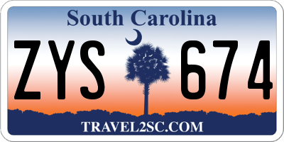 SC license plate ZYS674