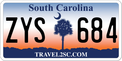 SC license plate ZYS684