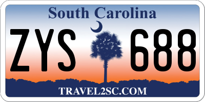 SC license plate ZYS688