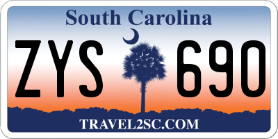 SC license plate ZYS690
