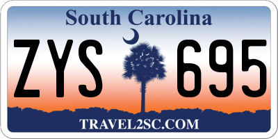 SC license plate ZYS695