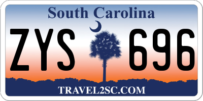 SC license plate ZYS696