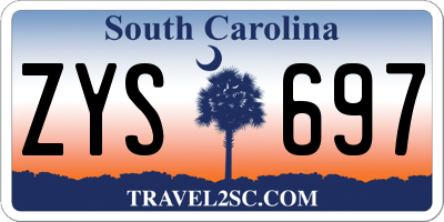 SC license plate ZYS697