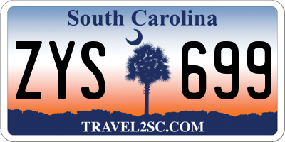 SC license plate ZYS699