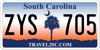 SC license plate ZYS705