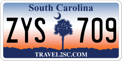 SC license plate ZYS709